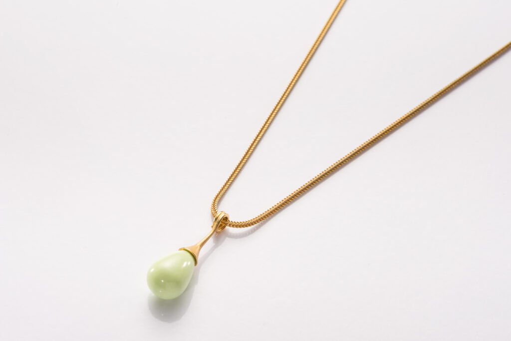 Kette Gold Zitronenchrysopras