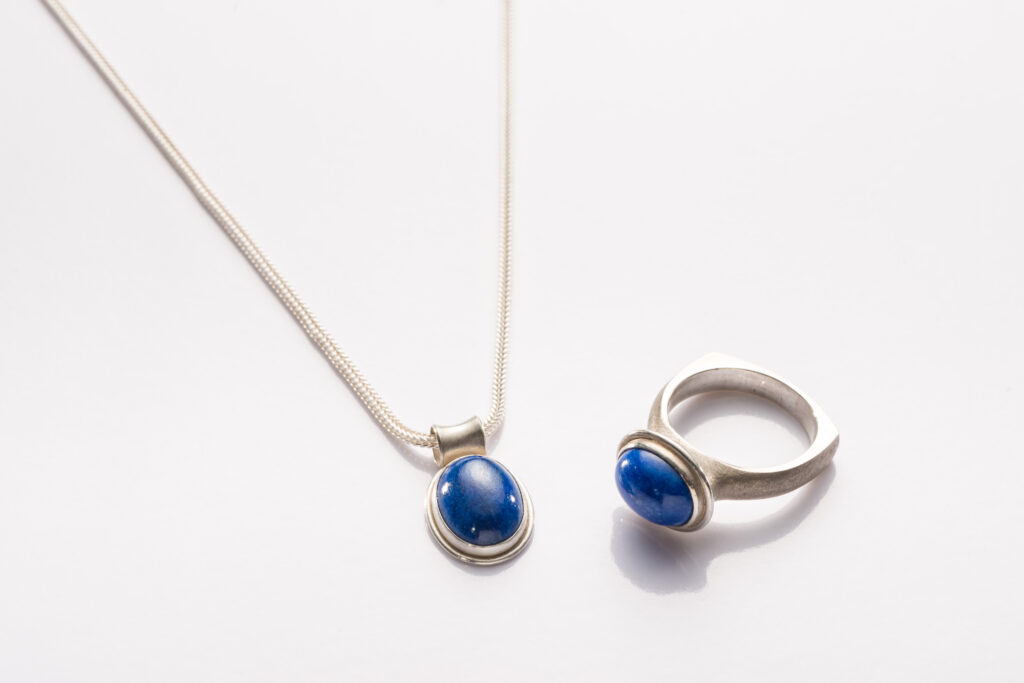 Kette & Ring Silber Lapislazuli