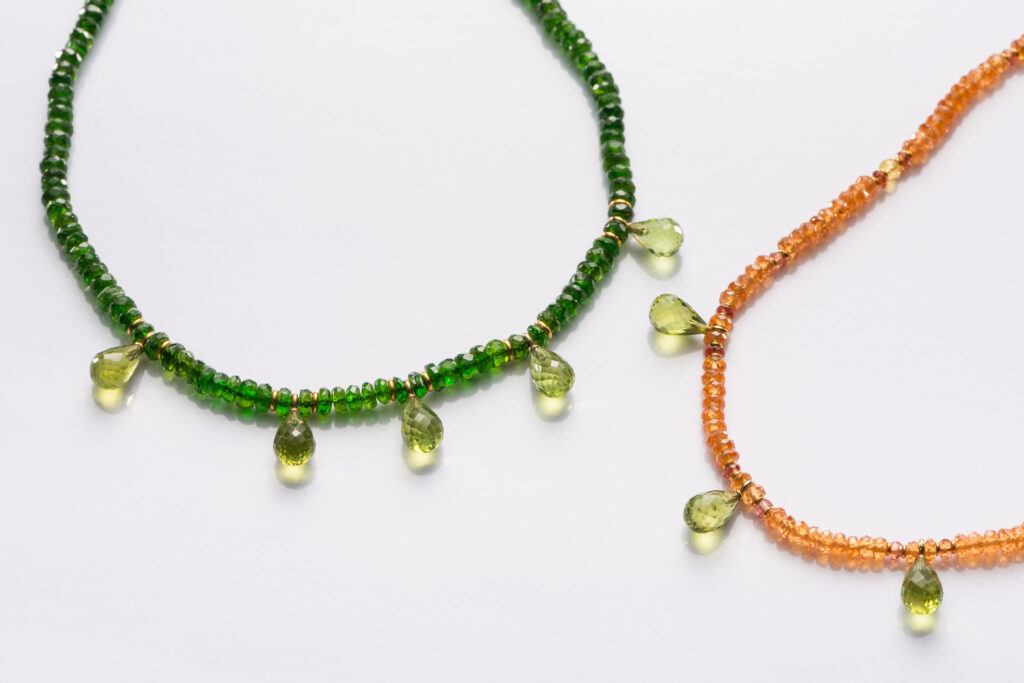 Ketten Chromdiopsid Peridot Mandaringranat