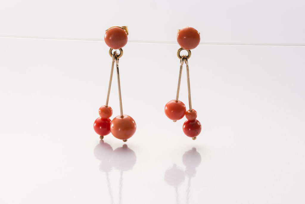 Ohrschmuck Gold Koralle