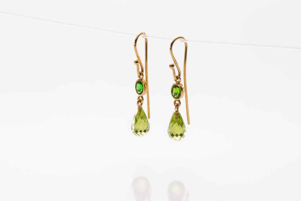 Ohrschmuck Gold Peridot Tsavorit