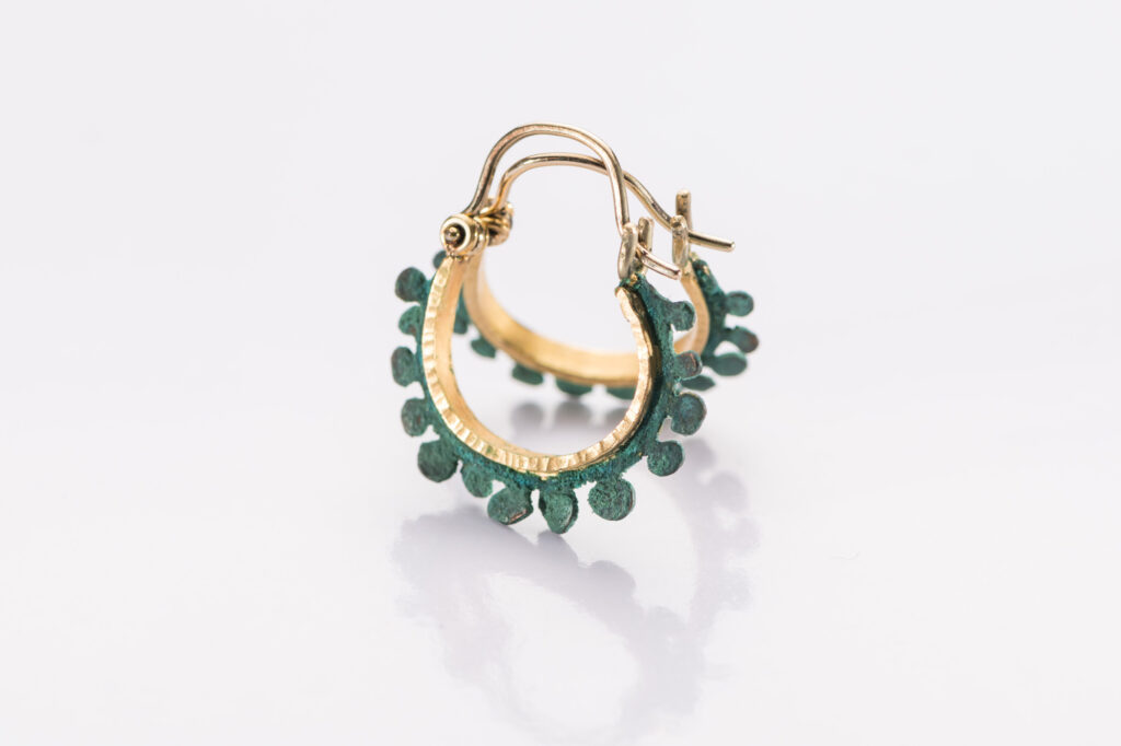 Ohrschmuck Gold patiniertes Kupfer